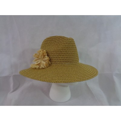August Hat Company 's Beige Tan Wide Brim Fedora Packable OS NWT  eb-35893145